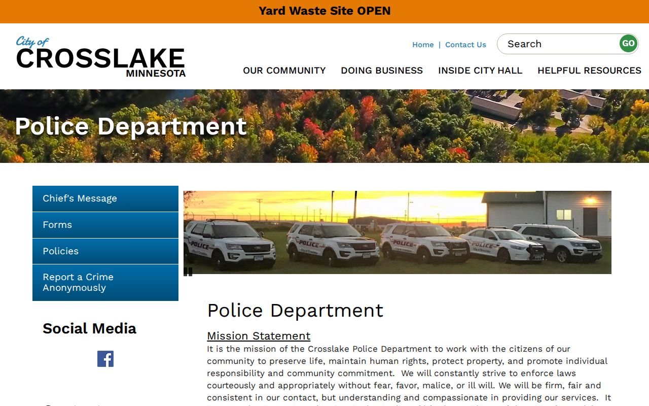 Crow Wing County court record Crosslake police request information